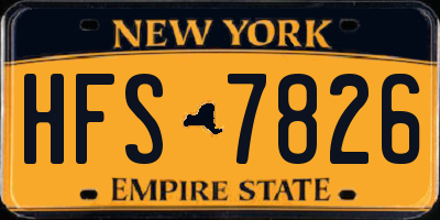 NY license plate HFS7826