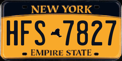 NY license plate HFS7827
