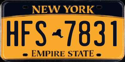 NY license plate HFS7831
