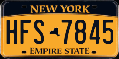 NY license plate HFS7845