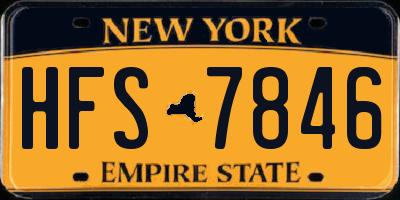 NY license plate HFS7846