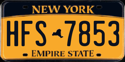 NY license plate HFS7853