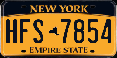 NY license plate HFS7854