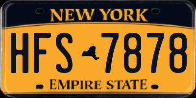 NY license plate HFS7878