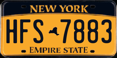 NY license plate HFS7883
