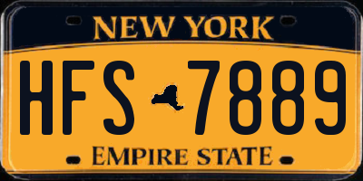 NY license plate HFS7889