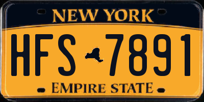 NY license plate HFS7891