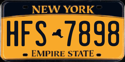 NY license plate HFS7898