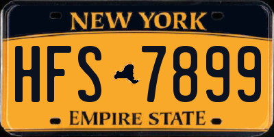 NY license plate HFS7899