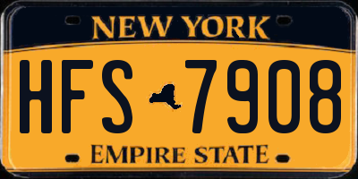 NY license plate HFS7908