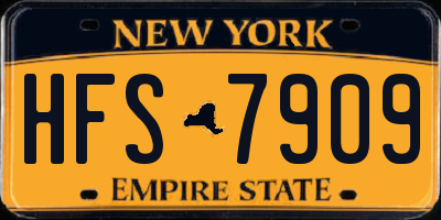 NY license plate HFS7909
