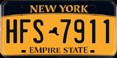 NY license plate HFS7911