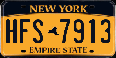NY license plate HFS7913