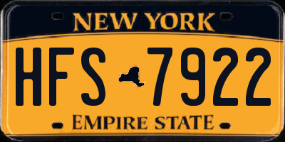 NY license plate HFS7922
