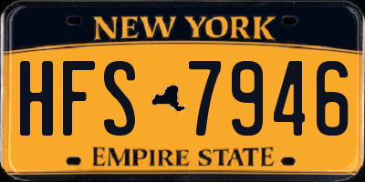 NY license plate HFS7946