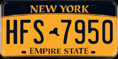 NY license plate HFS7950
