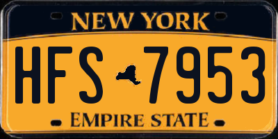 NY license plate HFS7953