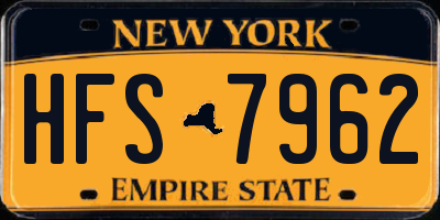 NY license plate HFS7962
