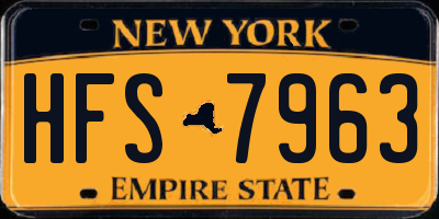 NY license plate HFS7963