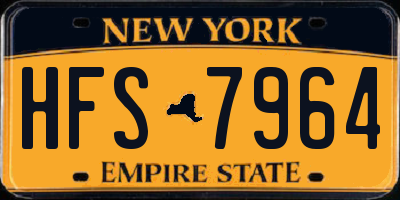 NY license plate HFS7964