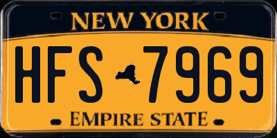 NY license plate HFS7969