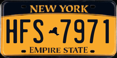 NY license plate HFS7971