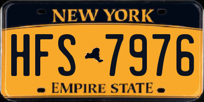 NY license plate HFS7976