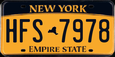NY license plate HFS7978