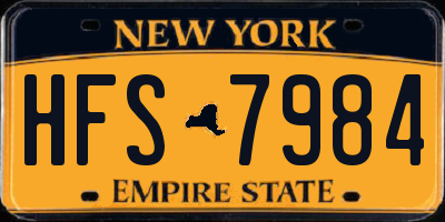 NY license plate HFS7984