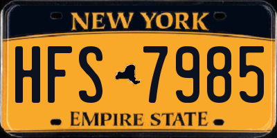 NY license plate HFS7985