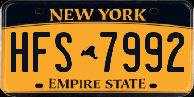 NY license plate HFS7992