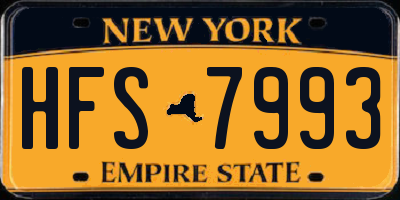 NY license plate HFS7993