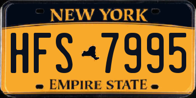 NY license plate HFS7995