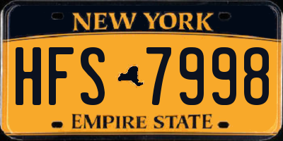 NY license plate HFS7998