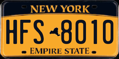 NY license plate HFS8010