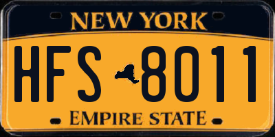 NY license plate HFS8011