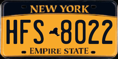 NY license plate HFS8022