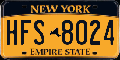NY license plate HFS8024