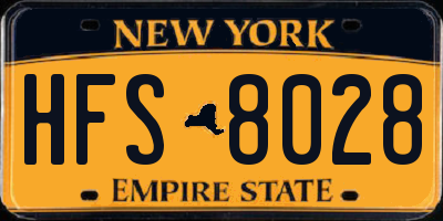NY license plate HFS8028