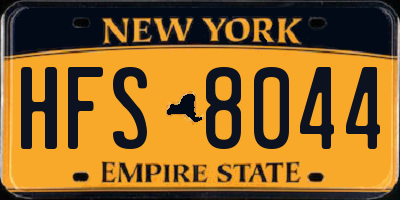 NY license plate HFS8044