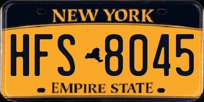 NY license plate HFS8045