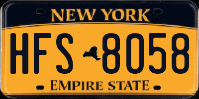 NY license plate HFS8058