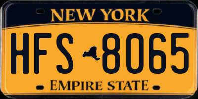 NY license plate HFS8065