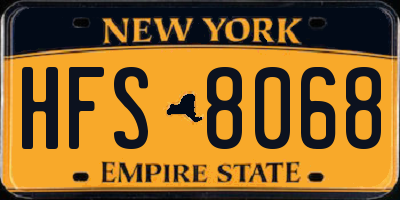 NY license plate HFS8068