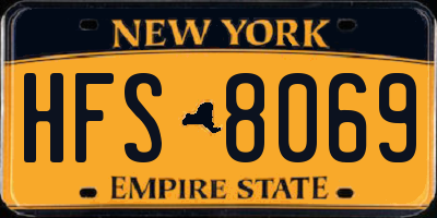 NY license plate HFS8069