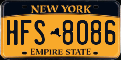 NY license plate HFS8086