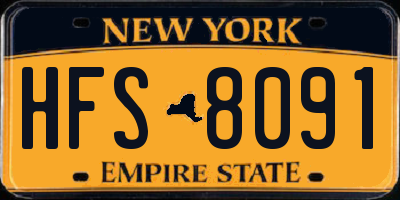 NY license plate HFS8091