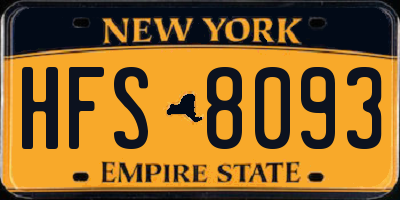 NY license plate HFS8093