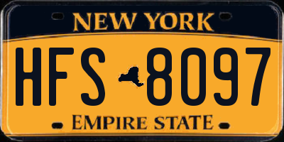 NY license plate HFS8097