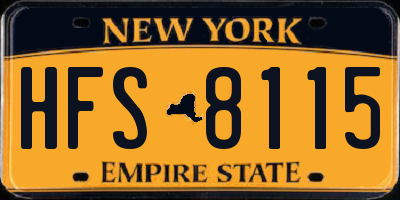 NY license plate HFS8115